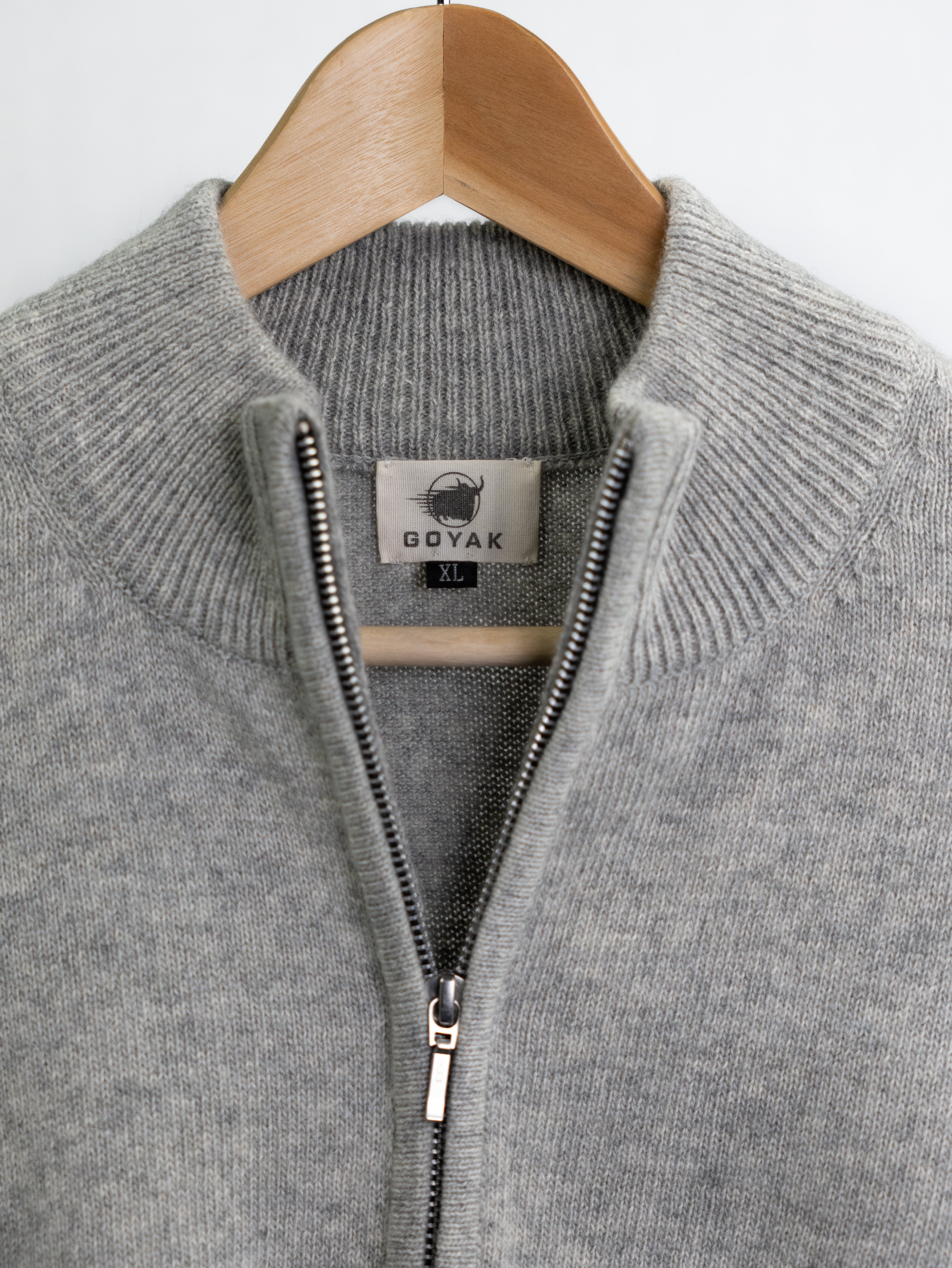 Mens Lambswool Cardigan with Zipper